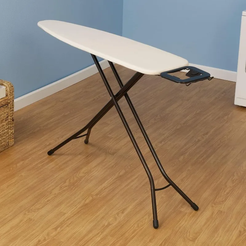 Steel Top Long Ironing Board with Iron Rest | Natural Cover and Bronze Finish 14