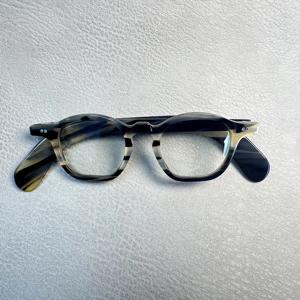 

Оправы для очков, уникальные винтажные квадратные оправы ручной работы с натуральным рогом для чтения, мужские оправы для очков по рецепту, оптические линзы, очки