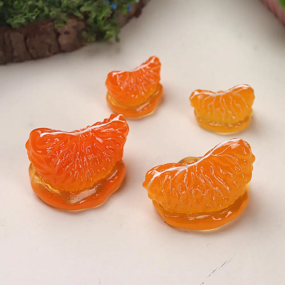 10Pcs Mini 3D Orange Charms Cute Miniature Fruit Hair Clip Keychain Pendant DIY Accessories for Crafting And Decoration