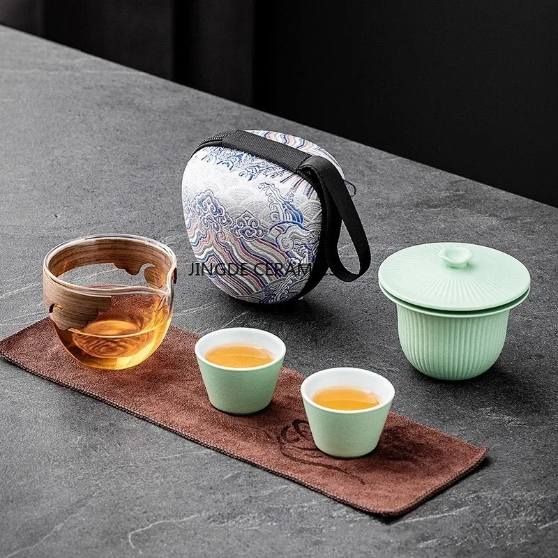 

Household Ceramics Travel Tea Set Ceramic Teaware Sets Tea Set Kung Fu Tea Porcelain Gaiwan Cup Chinese Bowl Ceremony