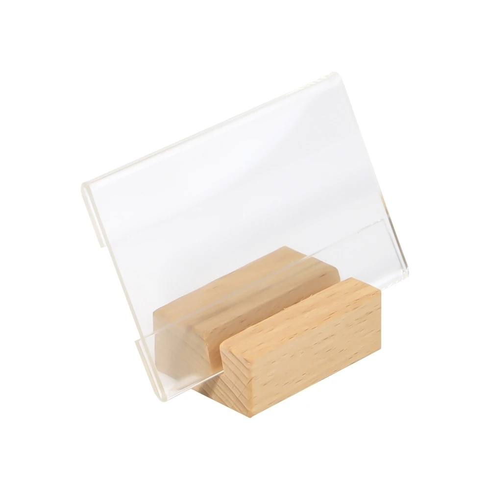 Wood Label Holder Card Holder Rack Poster Card Note Memo Price Tag Display Menu Stand Countertop Sign Clip Stand