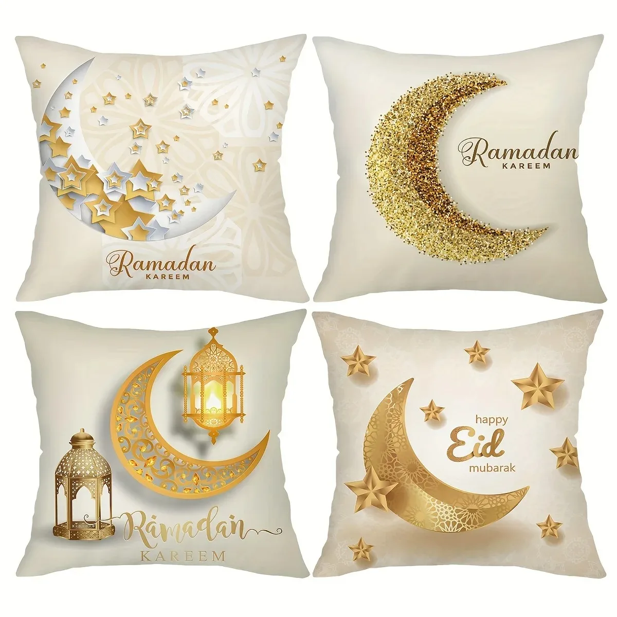 

Home Decor Ramadan & Eid Decorative Moon Star Pillows Pattern Cushion Cover Suitable For Sofa Bedroom Car Pillow Cover