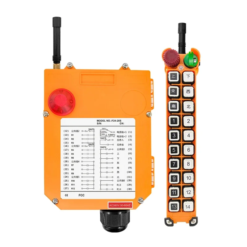 저지연 고속 응답 F24-20S 무선 리모컨, 산업용 배터리 충전기, 크레인 리모컨, AC 220V, 38V, 380V, 24V