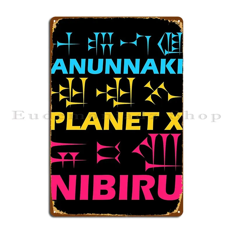 Anunnaki Nibiru Planet X Cuneiform Text Metal Signs Club Custom Pub Wall Decor Mural Tin Sign Poster