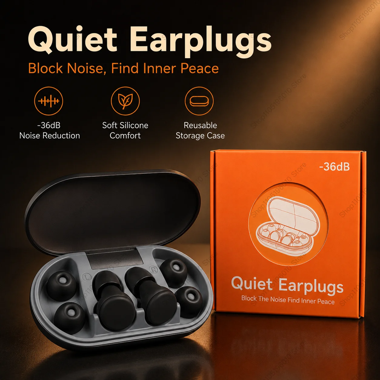 Bouchons d'oreilles anti-bruit 36 dB pour dormir, pour les dormeurs latéraux - Protection sonore réutilisable contre le ronflement, les voyages et pour la concentration