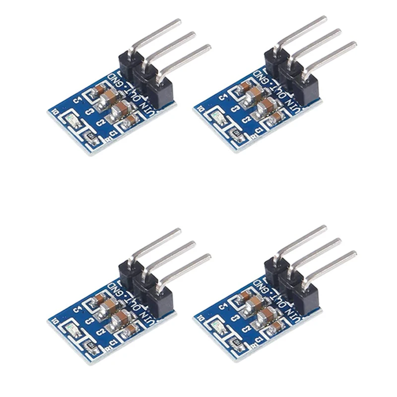 4 Pcs AMS1117 3.3V Soldering Kit DC 4.75V-12V to 3.3V Voltage Linear Regulator 3 Pins 800mA Mini Step Down Converter Buck Module