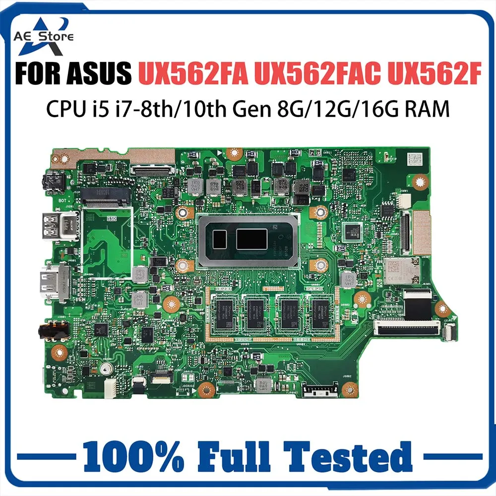 

UX562FAC Laptop Motherboard For ASUS ZenBook UX562F UX562FA Q526FA Q526FAC Mainboard I5 I7 CPU 8G 12G 16G RAM Systemboard