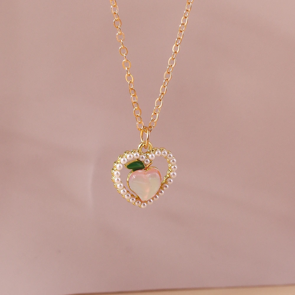 Aihua Fashion Kristall-Herz-Halsketten in Goldfarbe, Herzanhänger-Halskette, Schmuck für Frauen und Mädchen, Geburtstagsgeschenke – Detail 4