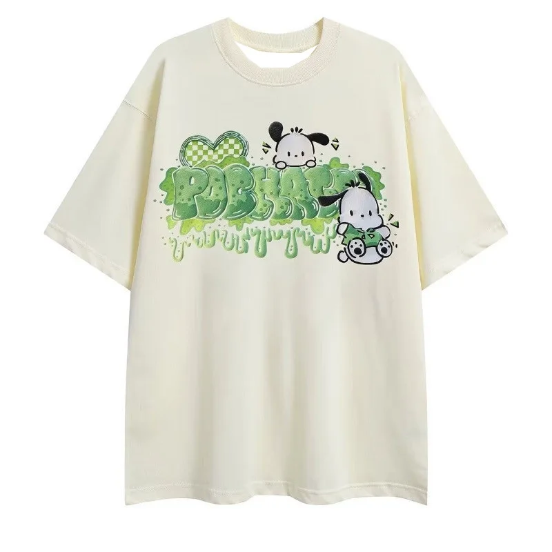 القطن الكرتون الثلاثي لطيف باشا الكلب نمط مطبوعة تي شيرت للنساء الأطفال فضفاض عادية تي شيرت موضة البنطال القصير #1