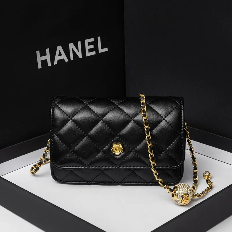 Fang Fat Little Golden Ball Bag Bag New Fashion Women\'s Bag Little Xiangfeng Lingge Chain Bag One Shoulder Crossbody Bag