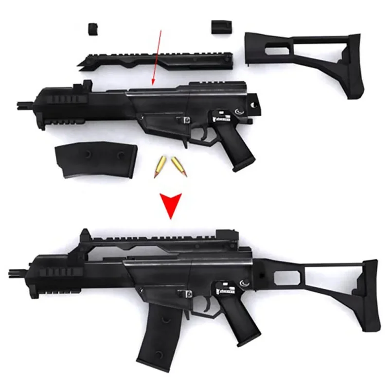 1:1 G36 Gemany Assault Rifle Firearms 3D Paper Model Kit Handmade Puzzles Toys