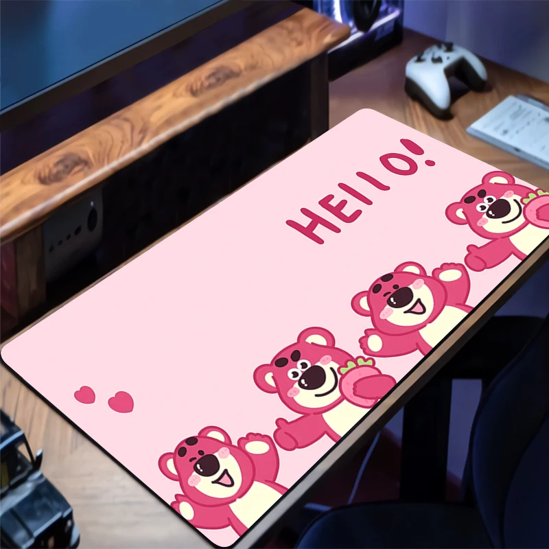 

Strawberry Bear L-lotso Mouse pad Large size desk mat Desktop keyboard desk mat gaming mouse pad Computer accessories Mousepad