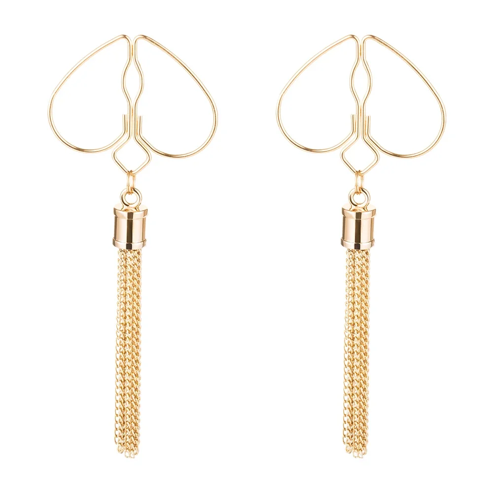 القلب الحلمة المشابك مع شرابة الجنس قابل للتعديل مقاطع الجسم غير ثقب المجوهرات للنساء والأزواج اكسسوارات sexeul couple18 +