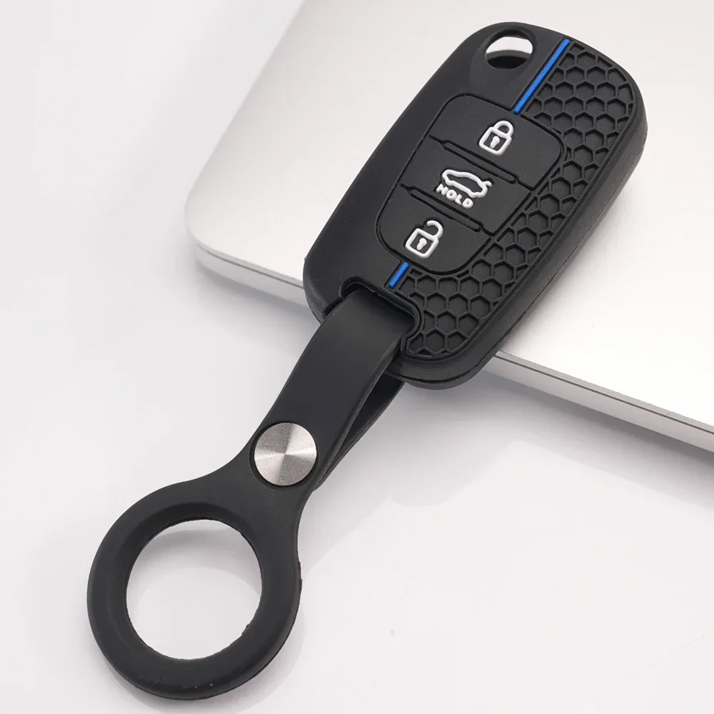 Key Fob Case With Keychain For Kia Rio Rio X-Line K2 Sportage Sorento Optima K5 Soul Ceed Cerato K3 Picanto Seltos Stonic