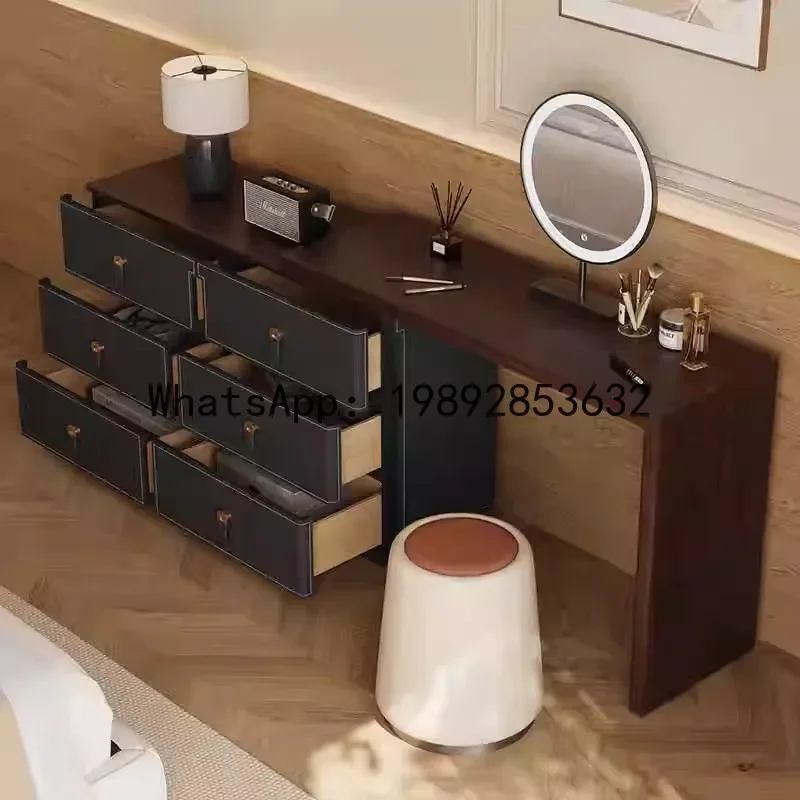 

a-16 dresser chest of drawers bedroom bedside storage cabinet walnut solid wood makeup vanity table