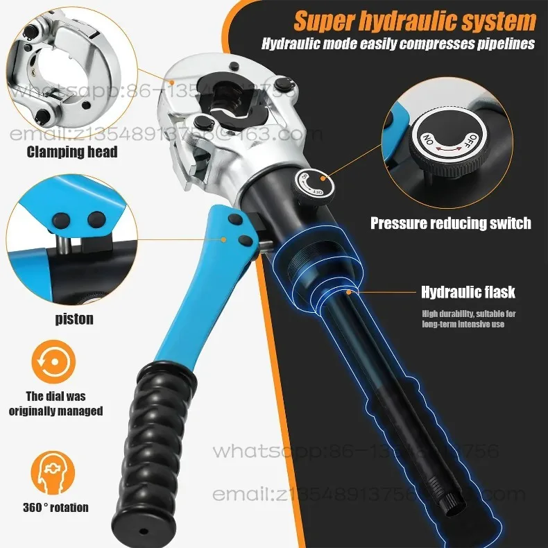TH Type 360 ° Rotary Head Clamping Force Hydraulic Crimping Tool for Household Industrial Garden Pipe Crimping Tool