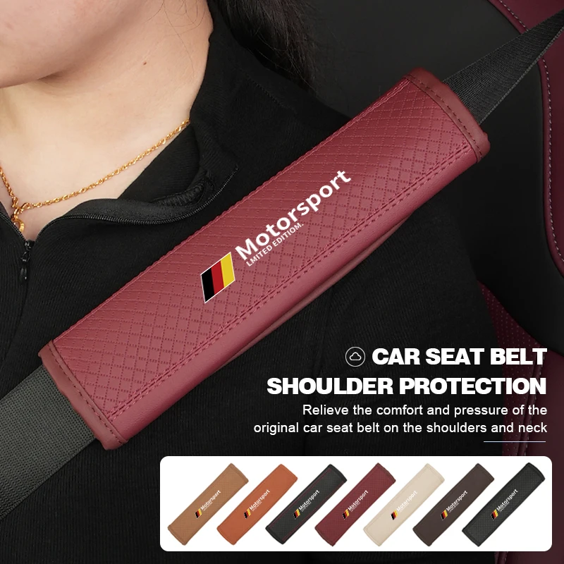 Leather Car Seat Belt Shoulder Protector Pad Auto Accessories For BMW X1 X3 X5 E39 E46 E90 F20 E60 F30 E36 F10 E87 E70 E91