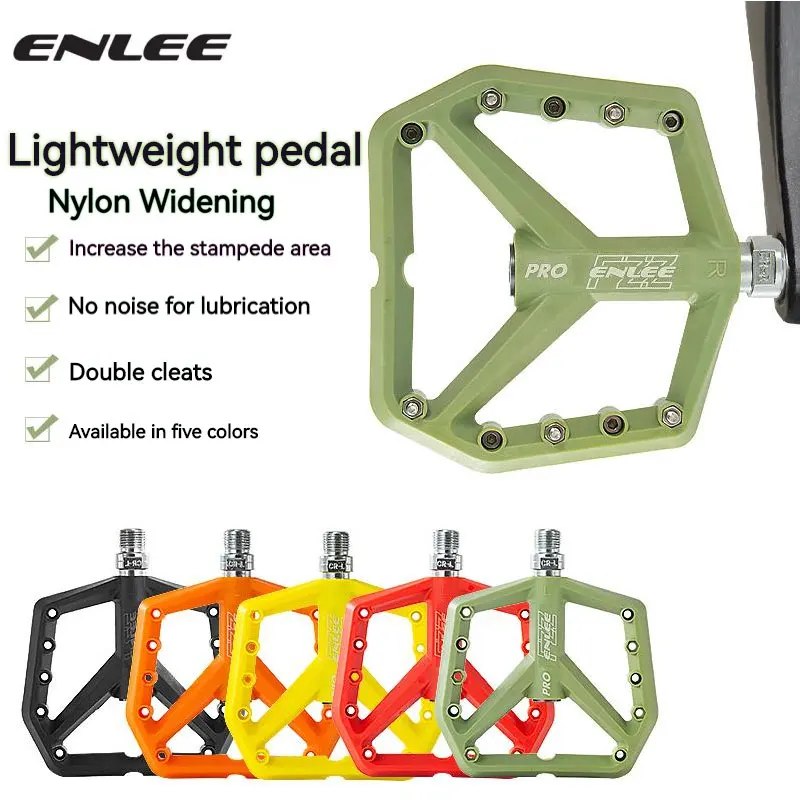 ENLEE Mountain Bike Ultra Light Nylon Pedal For Bicycle Pedal Widened Ultralight Seal Du Bearing Mtb Bicycle Pedals Accessories