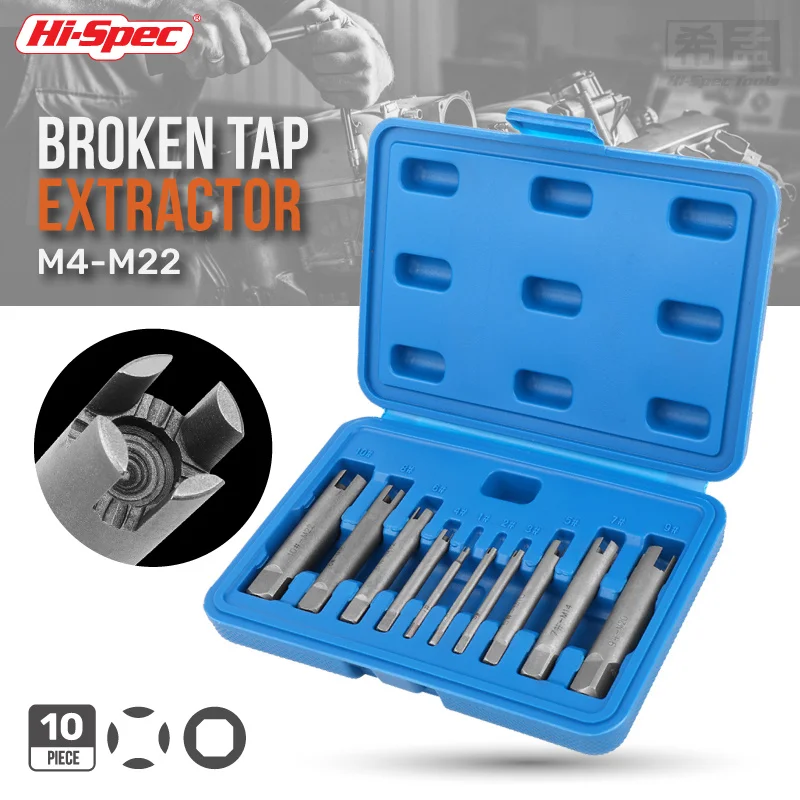 10pcs Screw Tap Extractor Guide Set Easy Out Broken Wire Screw Remover Tools Screw Extractor Wrench Set Drill Bit