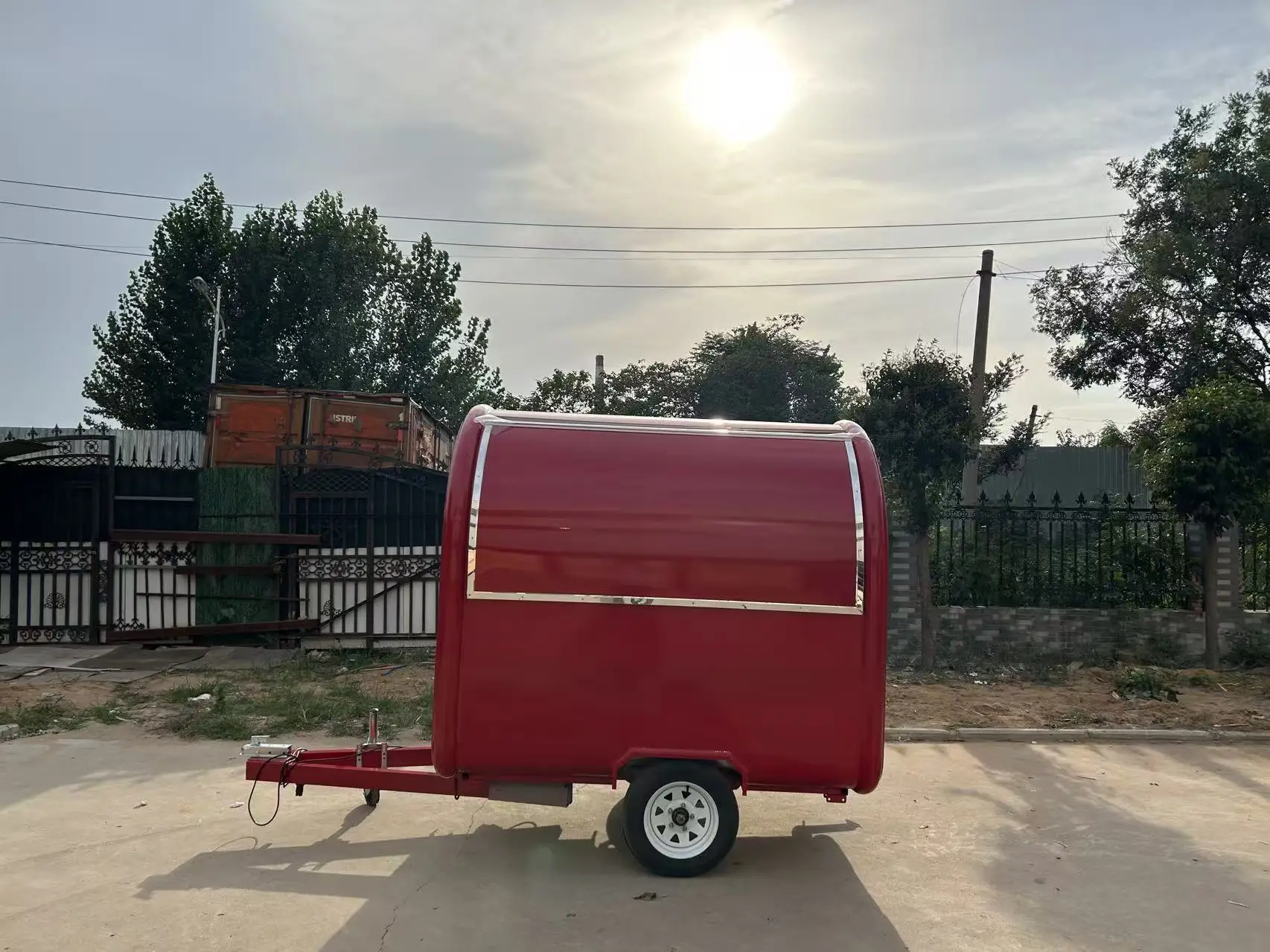 

Фудтрак из стекловолокна с зонтом, мобильная тележка для мороженого, хот-догов, вафель, кофе, торговые тележки для ресторанов и пекарен