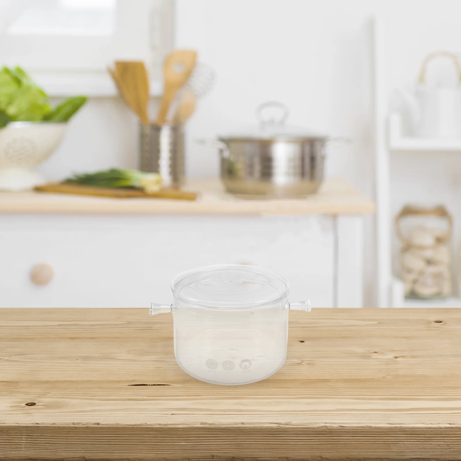 

Double Handle Glass Soup Pot with Lid Large Capacity Heat Resistant for Stovetop Use Clear Cooking Pot for Simmering Boiling