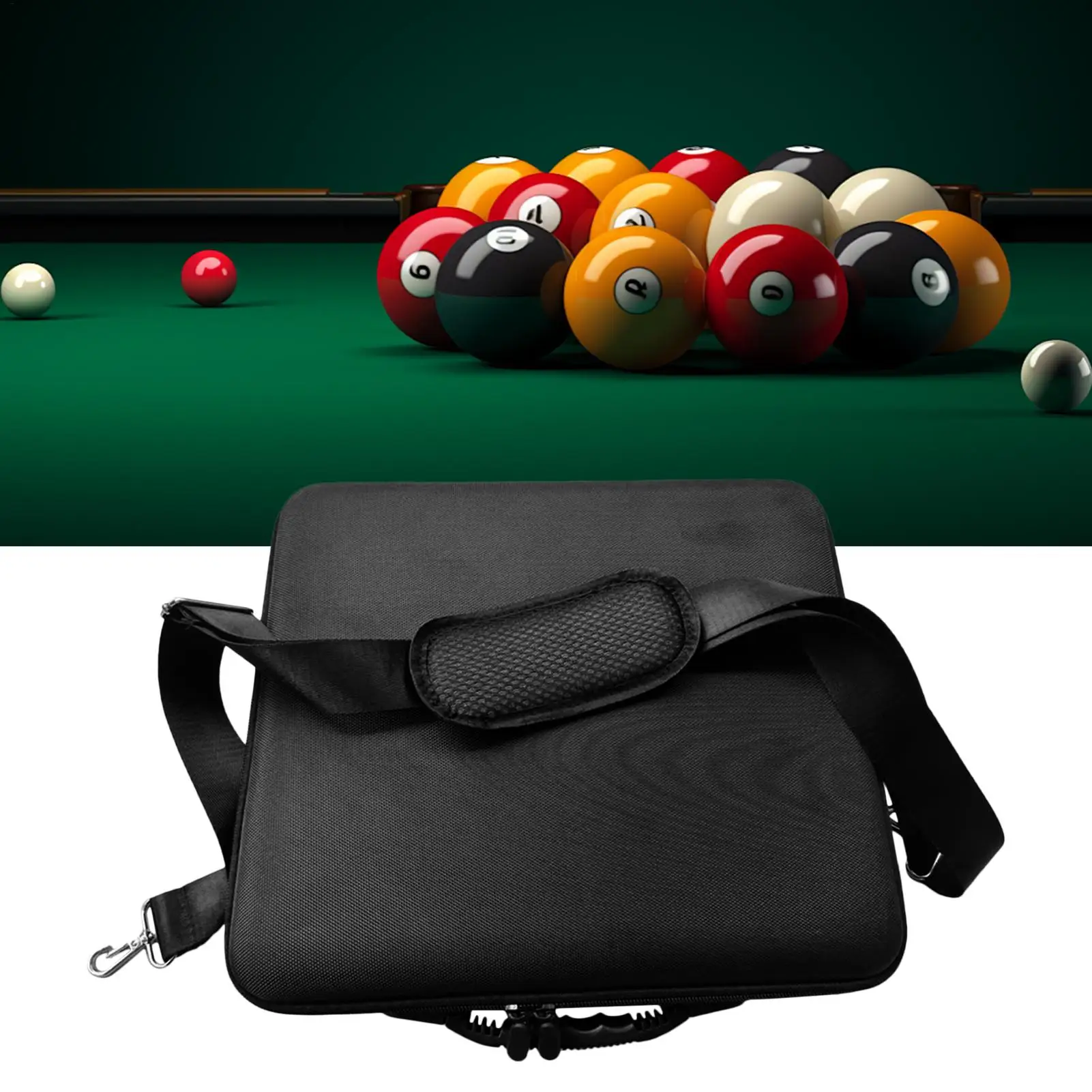 

Pool Ball Case Travel Storage Organization Box with Shoulder Strap Billiard Balls Storage Box with Handle for Club Tournament