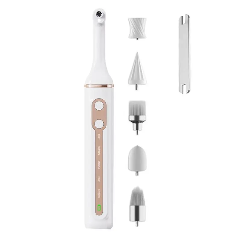 

【COUPON!】Cleaning Tool Set For Family Use With 5 Pieces Electric Tooth Polisher Set Electric Teeth Brightening Set Head White