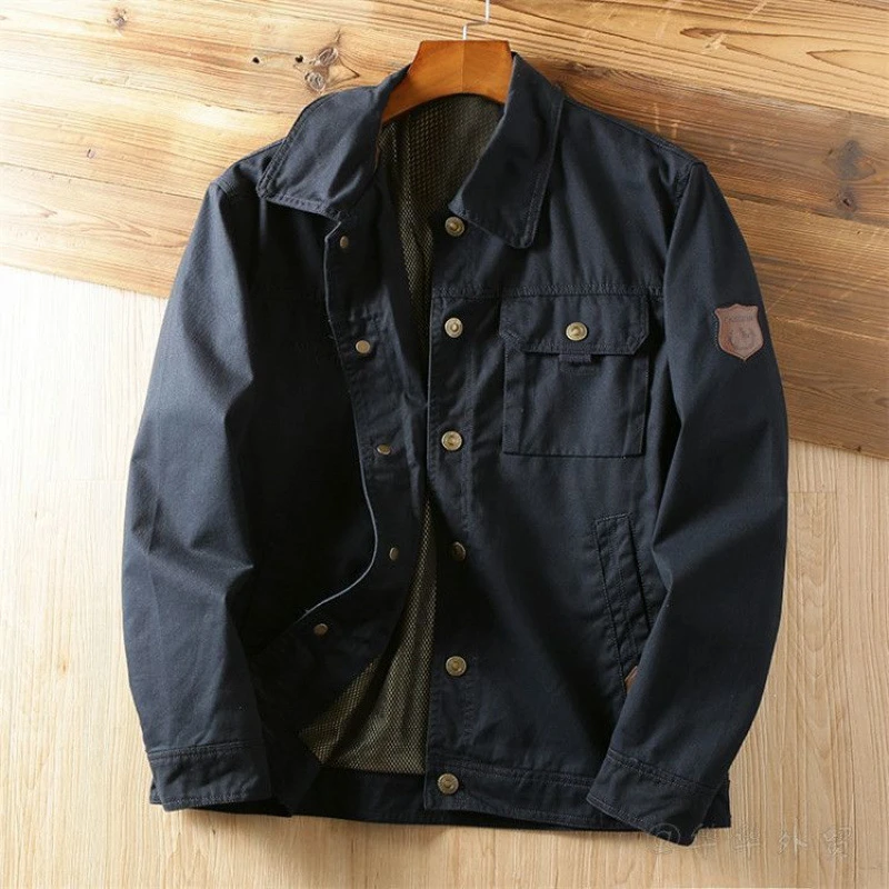 

Male New Cargo Jackets Spring Military Style Pilot Jacket Multi-pocket Men Tactical Flight Jacket Autumn Motorcycle Outwear