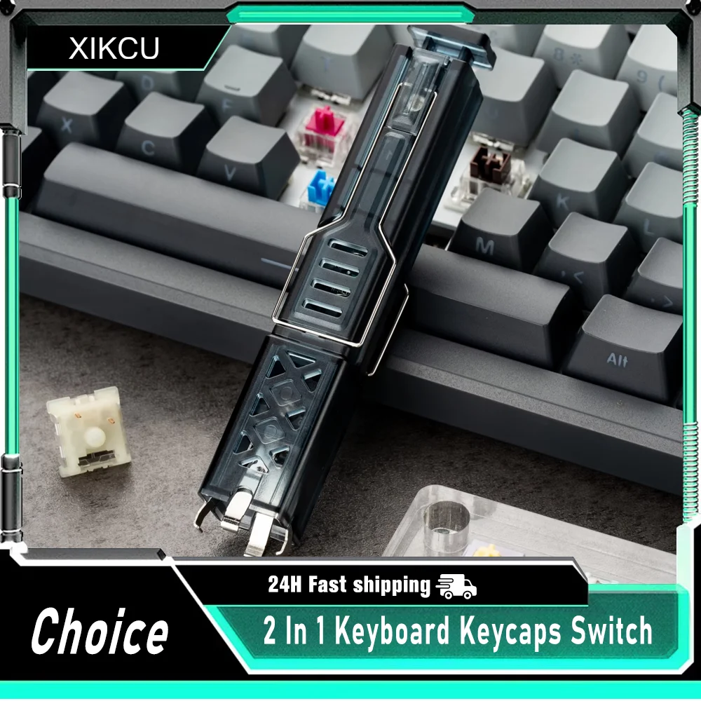 

2 In 1 Keyboard Keycaps Switch Puller Opener Universal Keycap Shaft Remover Button Extractor Keyboards Accessories Kit