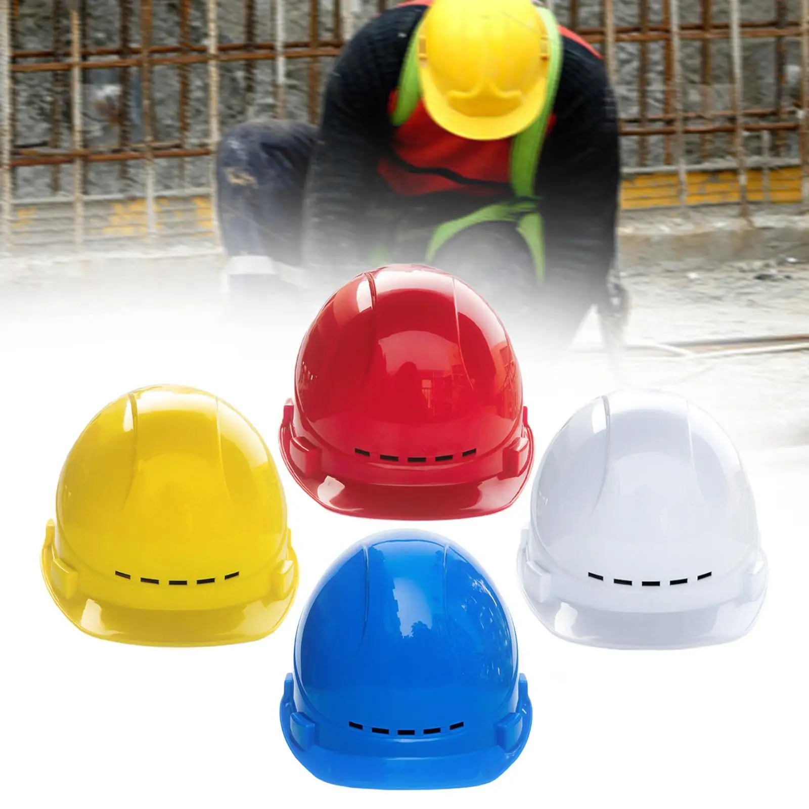 

Hard Hat Ventilated Comfortable Construction for Men Women High Density Hard Cap Easy to Use Headgear 4 Point Ratchet Suspension
