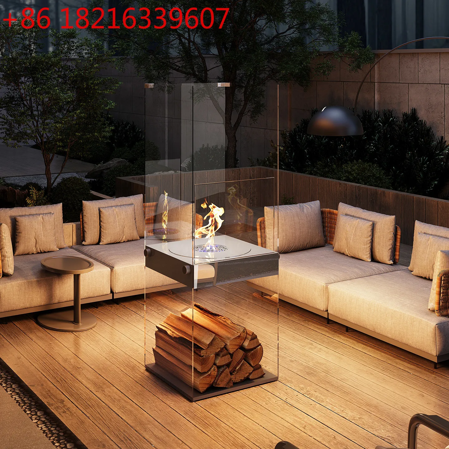 

Modern Decoration Mobile Art Glass Real Fire Alcohol Fireplace Heating Stainless Steel Decoration