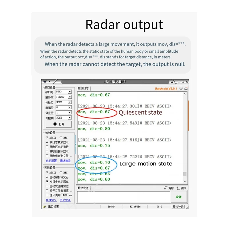 1125F 24G Millimeter Wave Motion Switch Sensor Human Presence Sensing Module 3.3V-5V Radar Detection Motion Module