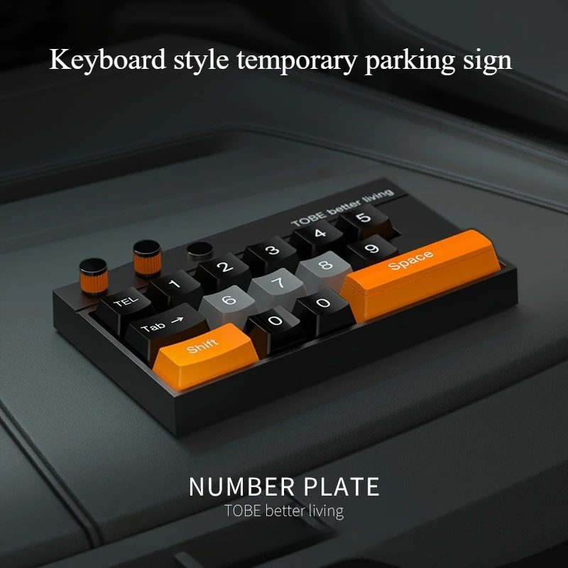 Creative Retro Keyboard Parking Number Sign Car Relocation Phone Number Reminder In-Car Accessory Car Parking Phone Number Plate