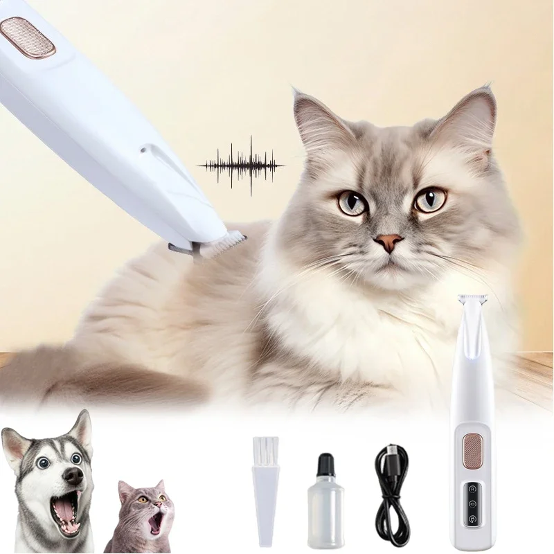 Portable Dog Paw Trimmer With Led Light Rechargeable Cordless Nail Grinder Shaver For Cats And Other Pets Nail Grooming Tools