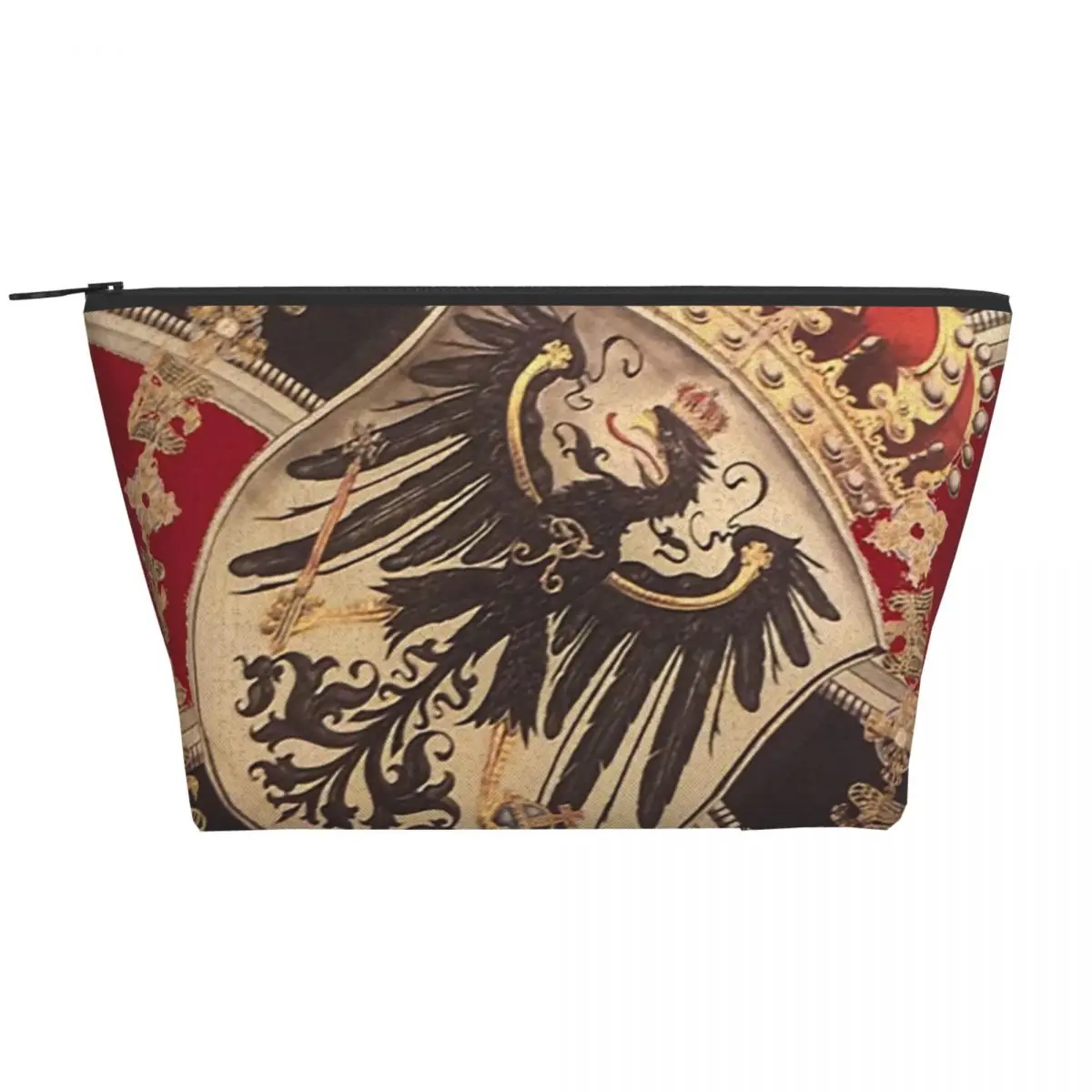 German Eagle And Iron Cross Of Prussia Cosmetic Bag Women Cute Kingdom of Prussia Flag Makeup Case Beauty Storage Toiletry Bags