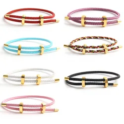 10Pcs Exquisite Adjustable Titanium Steel Waterproof Sweatproof Rope Bracelet Stainless Steel Bracelet DIY Jewelry Accessory