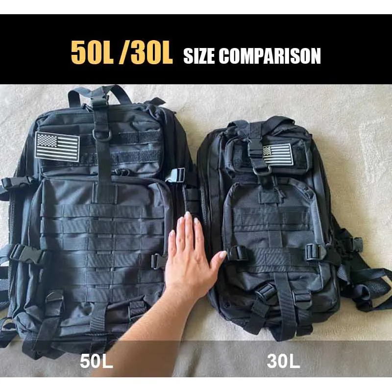 30L/50L Outdoor New Portable MOLLE 3P Tactical Pack borsa da viaggio alpinismo nuova borsa da viaggio portatile MOLLE 3P Tactical Pack