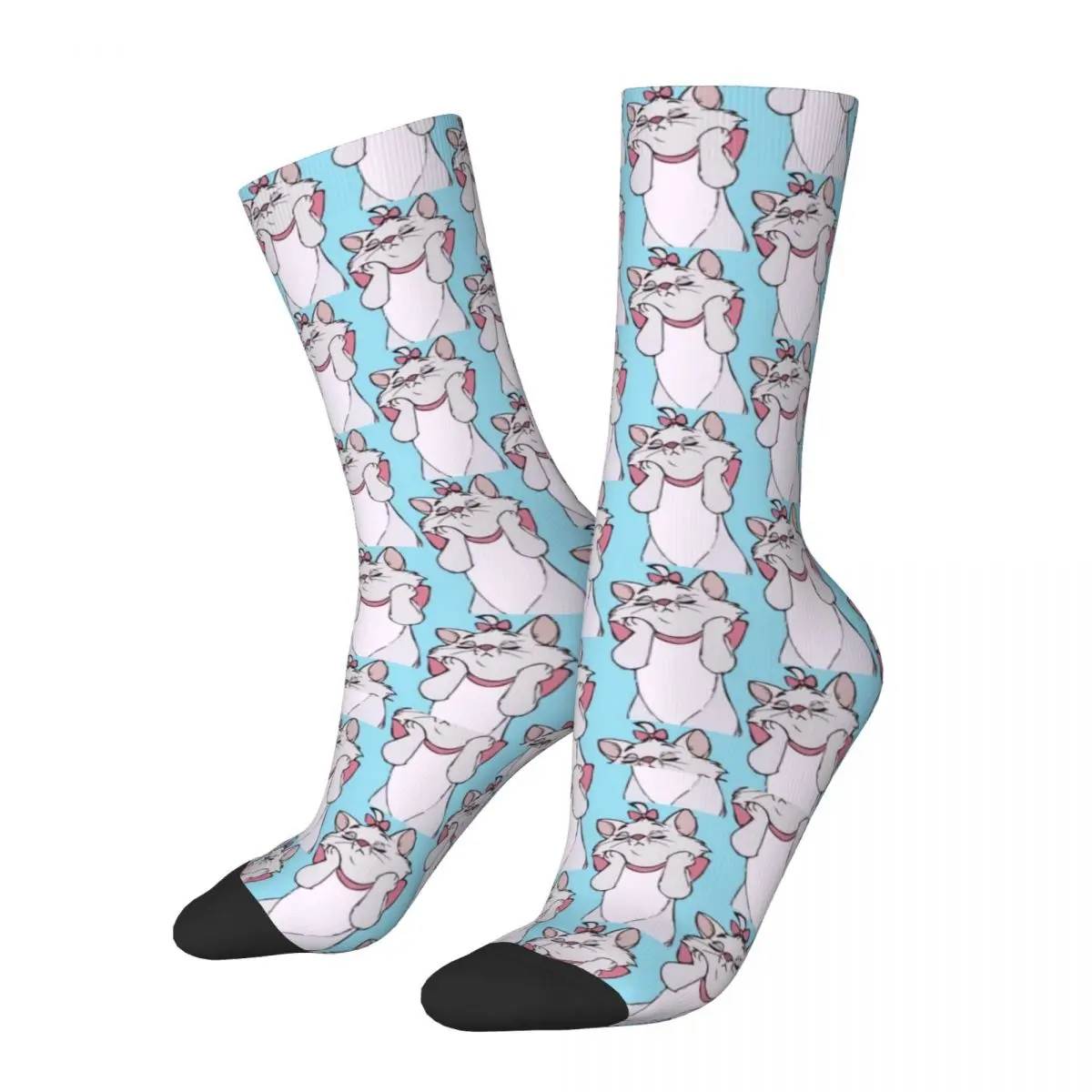 Men Socks Marie Cat Blue Stockings Winter Vintage Soft Socks Printed Climbing Anti Bacterial Socks