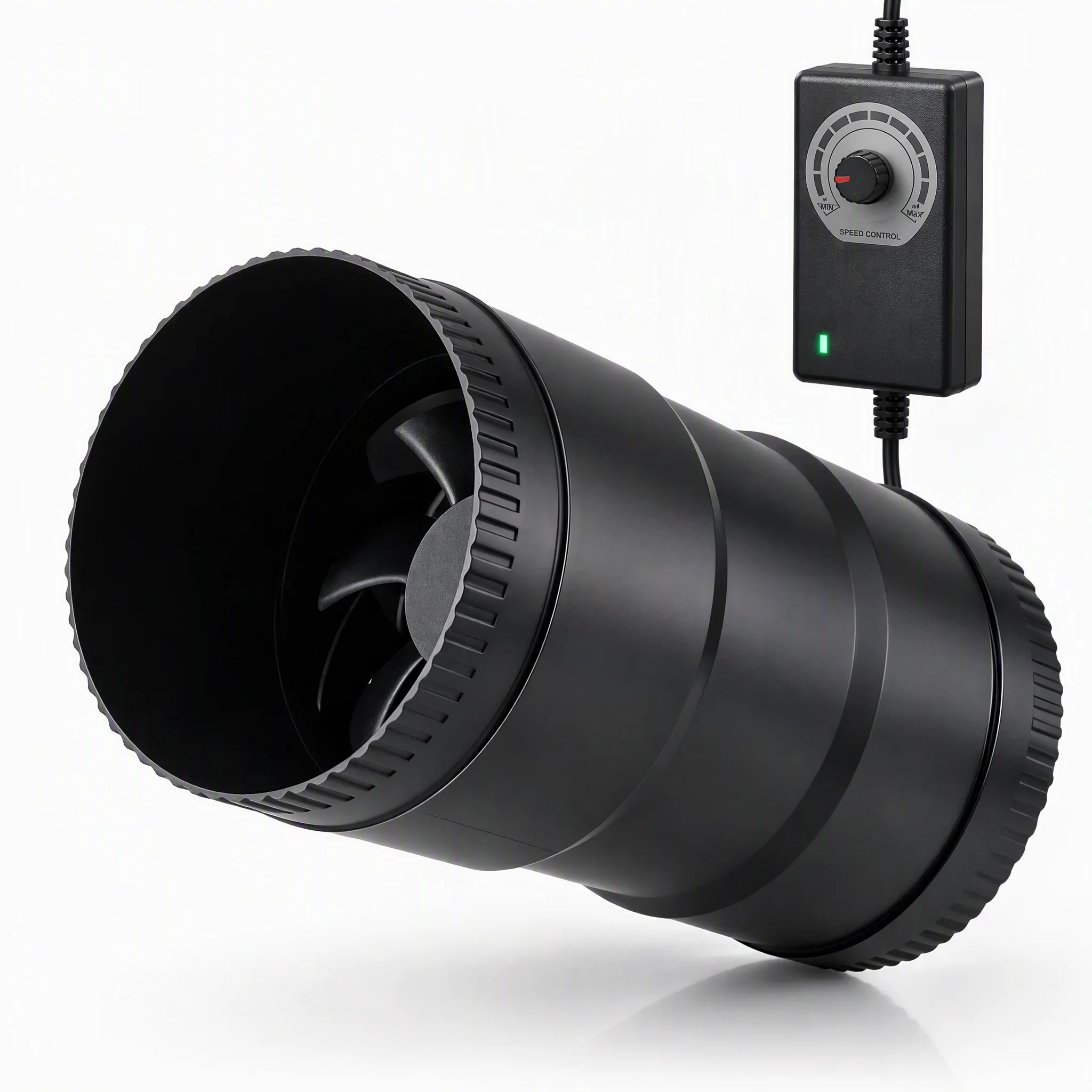 Hon&Guan 4-Inch Duct Booster Fan with Speed Controller, Ultra-Low Power Consumption of 6 Watts, Small Silent Exhaust Fan