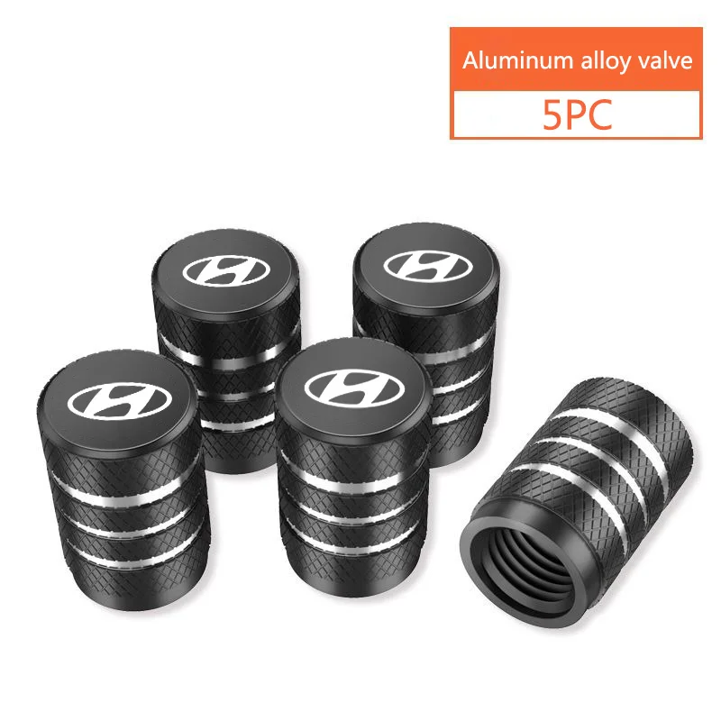 5PCS Car Wheel Tire Valve Airdust Waterproof Cap For Hyundai i10 i20 i30 NLine Sonata Tucson Azera Elantra Veloster Kona Santa