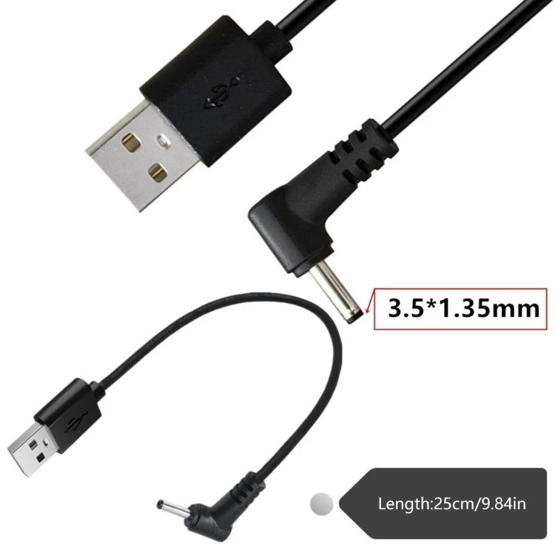 

D0UA DC5V Power Cable,USB2.0 Male to DC3.5mmx1.35mm Male Power Cord for Router, LED Light,Speaker,Small Household