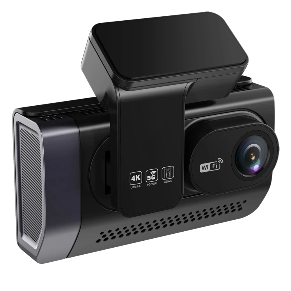 4K Front 1080P Rear Night Vision Wireless WiFi Dashcam Rotating LCD Screen G-sensor Hidden Mini Dashboard Recorder 24H Cars