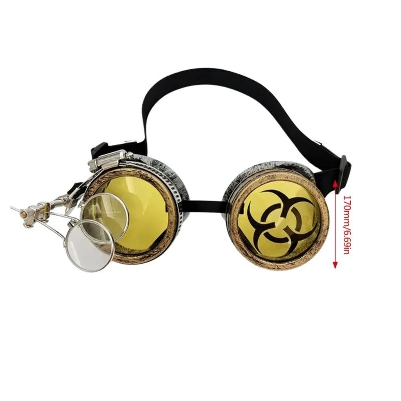 39BB Retro Victorian Victorian Goggles Halloween Glayes Gothic Steampunk แว่นตาสำหรับผู้ที่ชื่นชอบคอสเพลย์