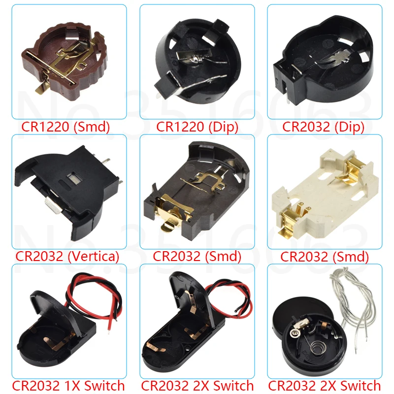 5/10 sztuk CR1220/CR2032/2025 Lir okrągły przycisk gniazdo baterii pastylkowej uchwyt skrzynki pokrywa Smd/Dip ON/OFF przełącznik 3V 6V schowek