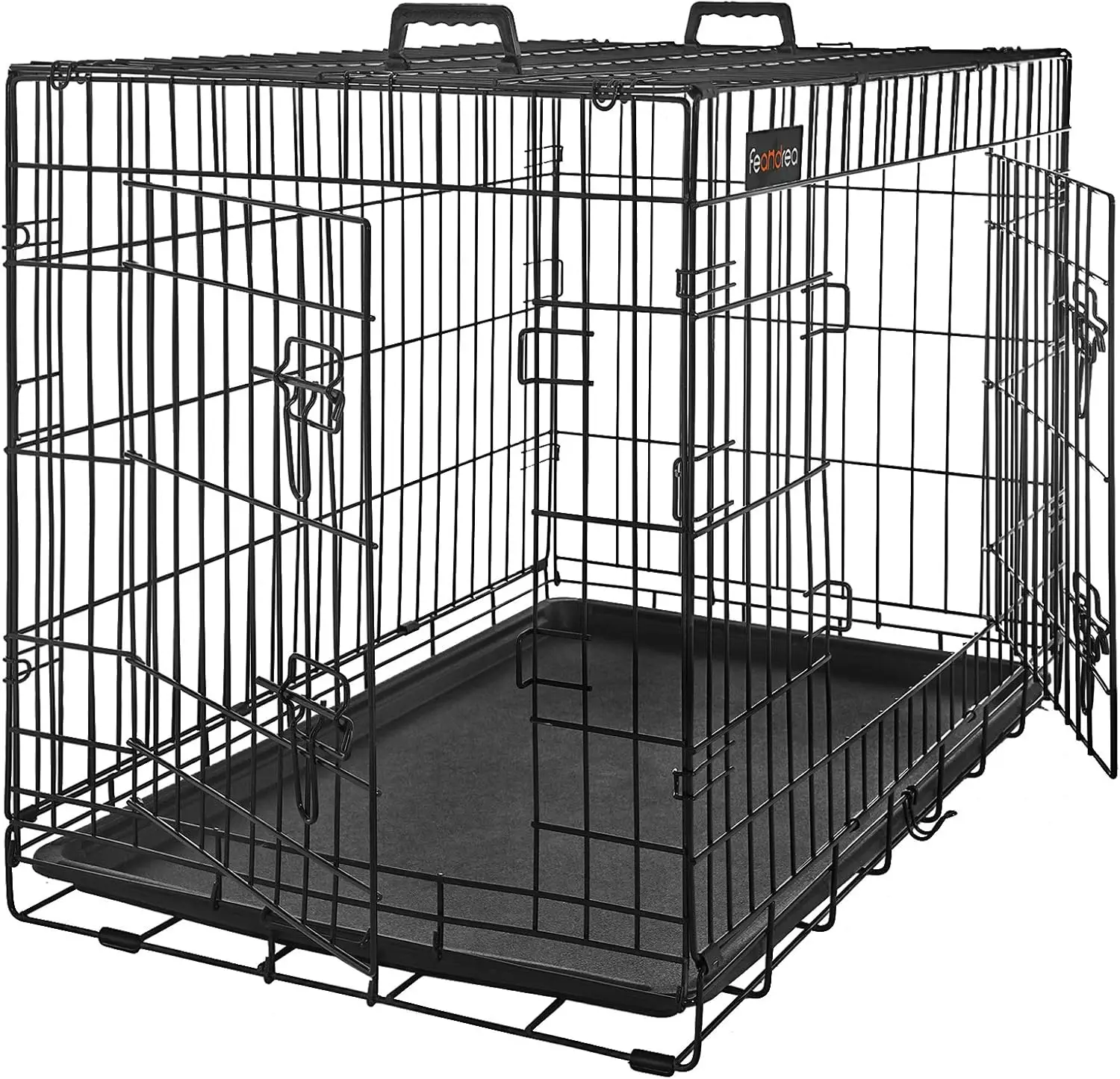 FEANDREA Animal transport box, dogs box 2 doors, 122x74.5x80.5 cm