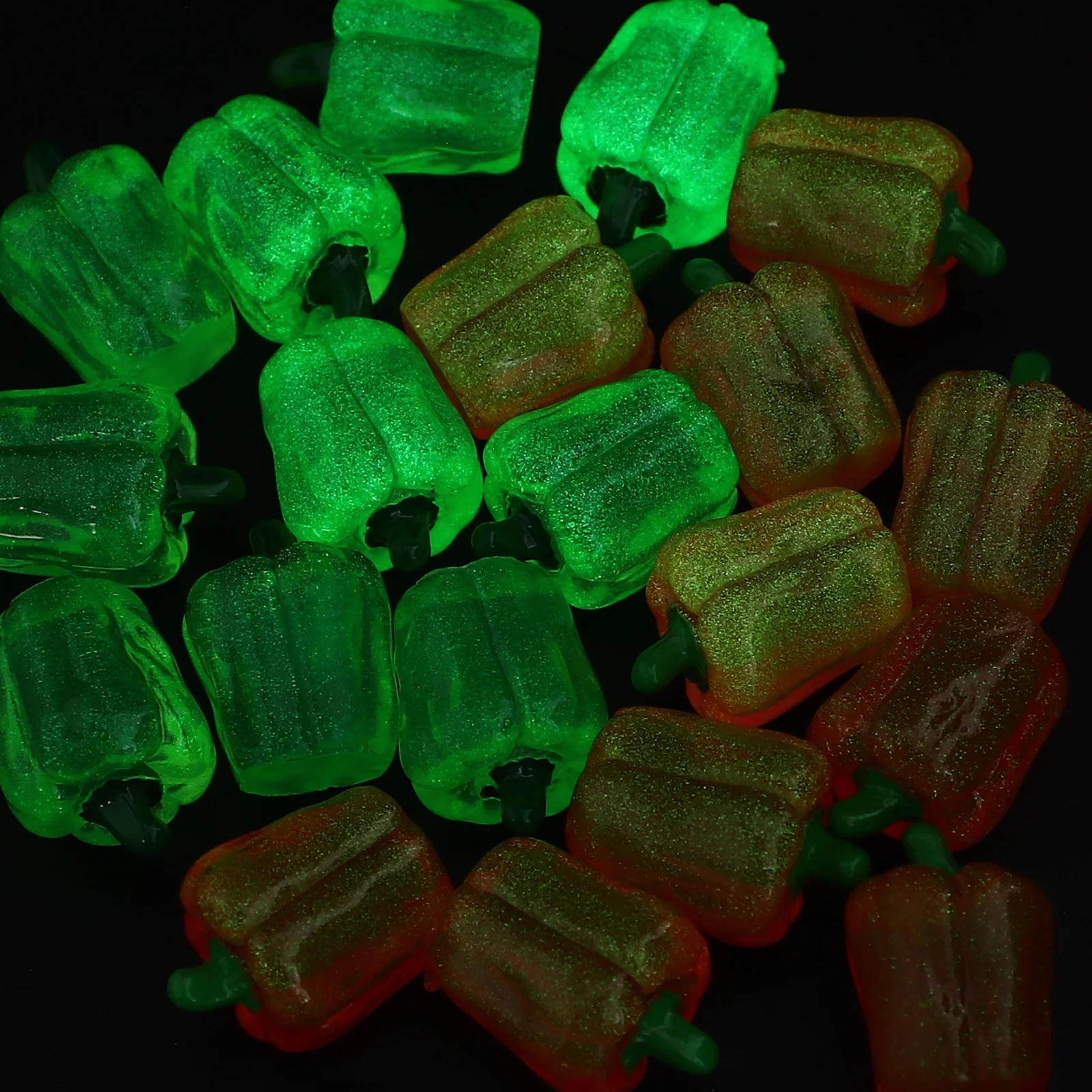 

20pcs Night Glow Vegetable Decor Luminous Mini Bonsai Resin Craft For Garden Micro Landscape Home Party Decoration