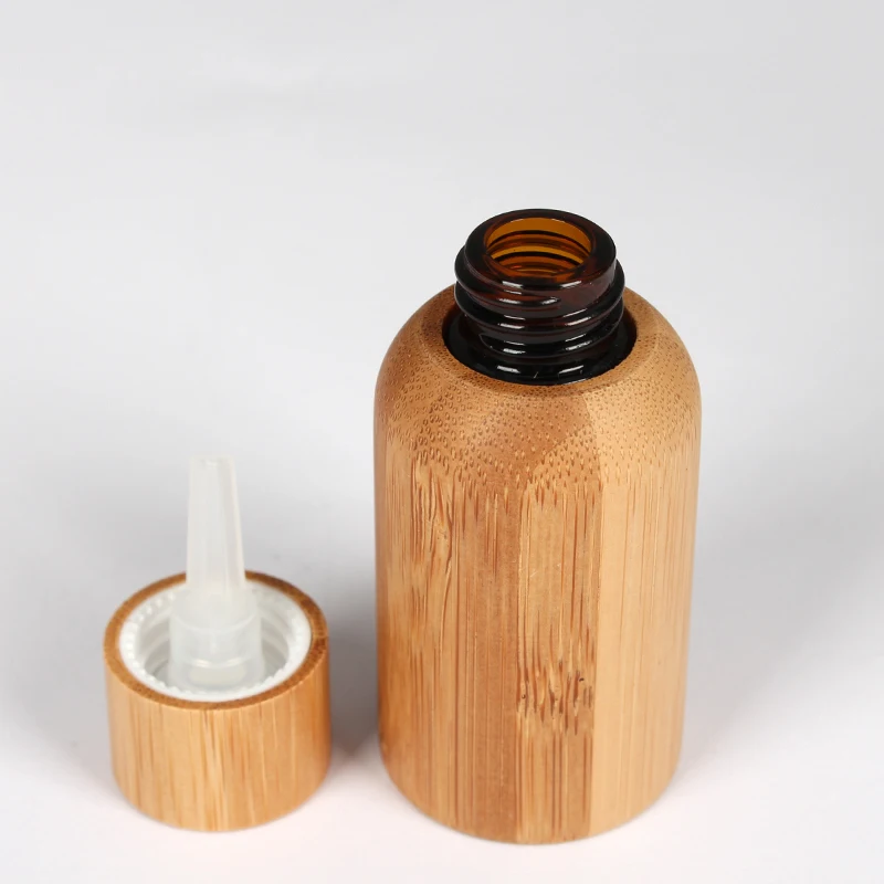 10/30/50pcs 10ml Empty Perfume Essential Oil bottle Wrapped in Bamboo Glass Container Sample Makeup Portable  Stopper Stick