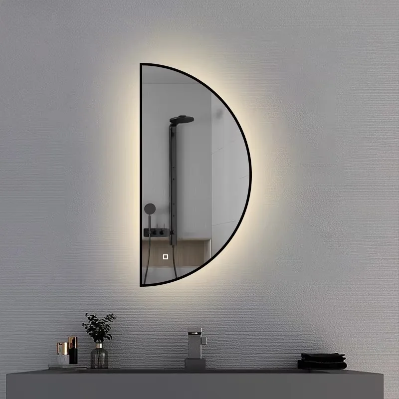 Hotel home bathroom wall decoration semi-circular moon makeup mirror