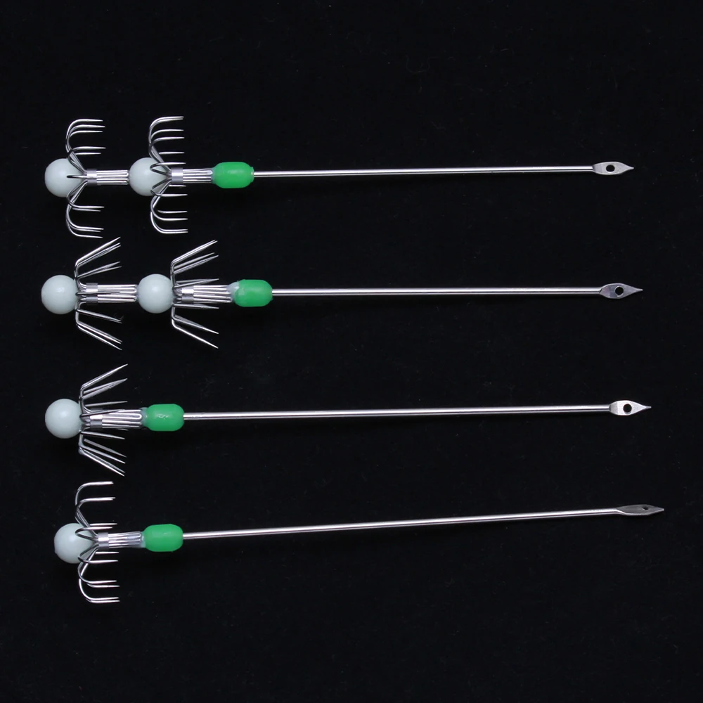 2 Stück/Set Tintenfischhaken mit langem Griff und doppelter Schicht, Blumenhaken, rechtwinkliger Haken, Tintenfisch-Jighaken, Meeresangelhaken – Detail 12