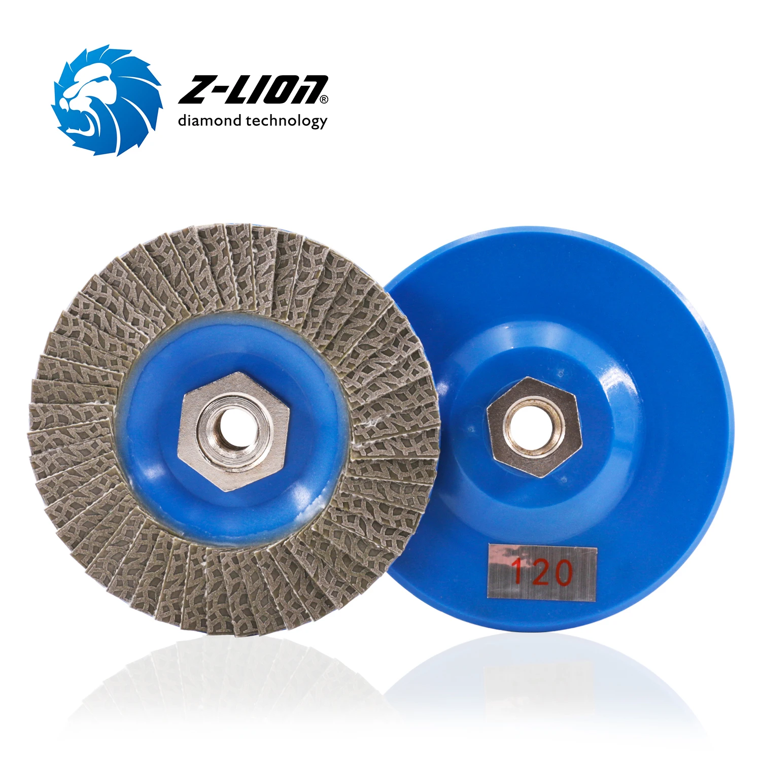 Z-LION 115mm flap disco de lixamento grit60/120/200/400 para moedor ângulo pedra jewerly polimento ferramenta diamante abrasivo